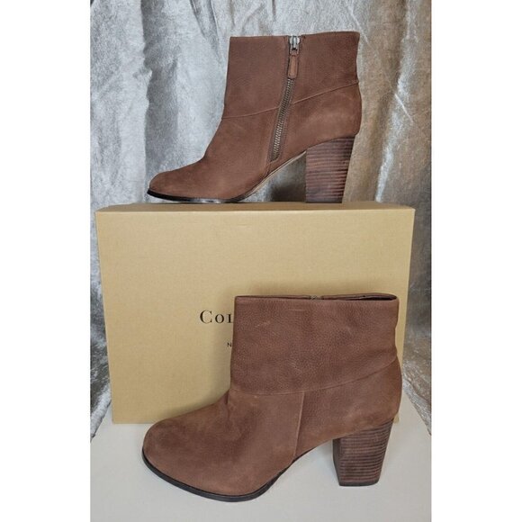 Cole Haan Cassidy Ankle Chestnut Brown Nubuck leather heels Booties boots 9.5B - Picture 2 of 14